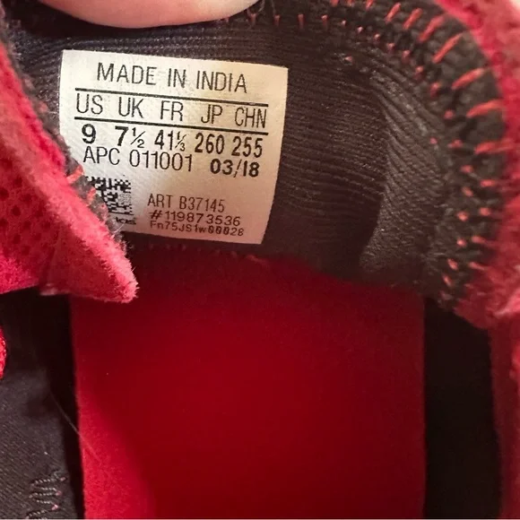 adidas Red and White Athletic Shoes - Picture 5 of 5